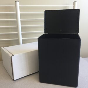 Black Temporary Cremation Container with White Mailer