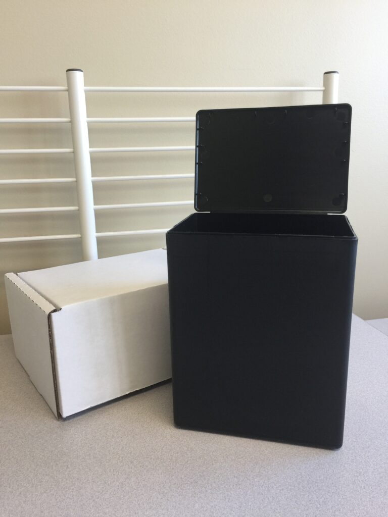 Black Temporary Cremation Container with White Mailer