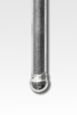 Close-up image of the Rammer Probe, a precision-engineered metallic cylindrical rod with a rounded tip, centered against a white background.