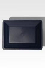 Rectangular black Safeguard® Urn Vault tray with a matte finish, viewed from above.