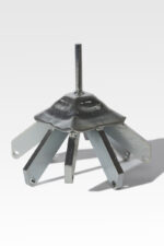 A metallic "Frame Fittings" object features a central rod with eight flat, protruding arms on a gray background, resembling an industrial component.