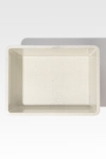 This beige rectangular Safeguard® Urn Vault tray, with its delicate speckled pattern, is shown from above against a light background.